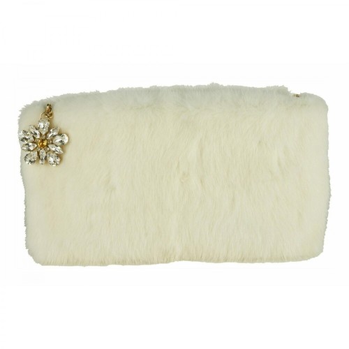 Dolce & Gabbana, Mink Fur Clutch Bag Biały, female, 5436.80PLN