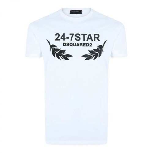 Dsquared2, 24-7 Star T-Shirt Biały, male, 835.00PLN