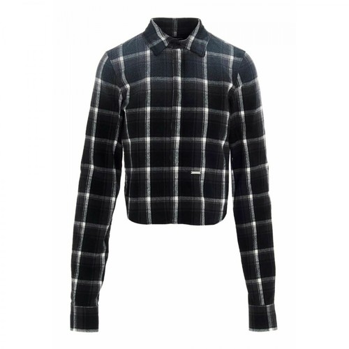 Dsquared2, All Over Check Flannel Shirt Czarny, female, 1752.00PLN