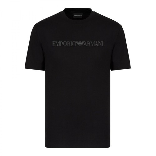 Emporio Armani, short sleeve t-shirt Czarny, male, 374.00PLN