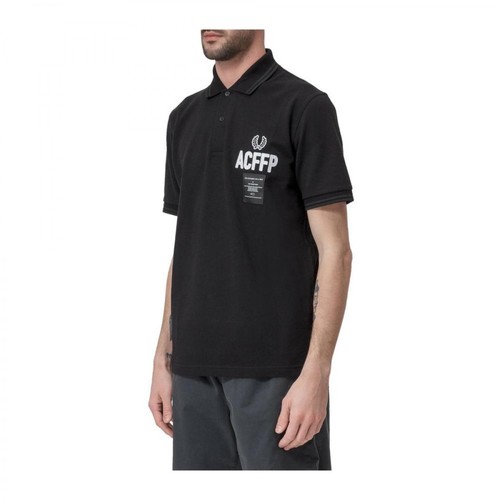 Fred Perry, Polo Shirt with Logo Patch Czarny, male, 486.00PLN
