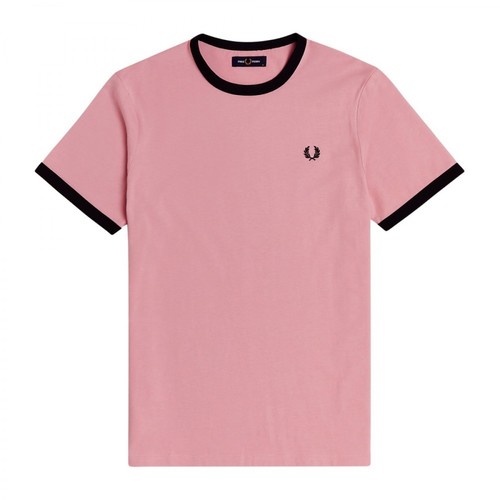 Fred Perry, Ringer T-Shirt M3519 Różowy, male, 251.10PLN