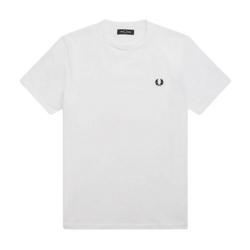 Fred Perry, T-shirt Ringer Biały, male, 295.04PLN