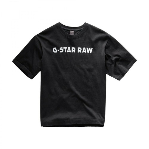 G-star, Black Boxy T-Shirt Czarny, male, 254.00PLN