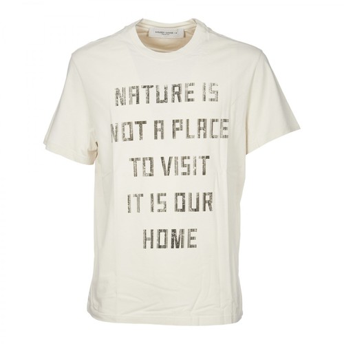 Golden Goose, Printed T-shirt Beżowy, male, 548.00PLN