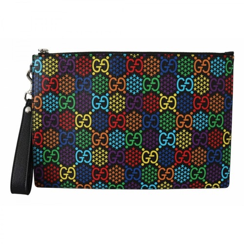 Gucci, Multicolor GG Leather Psychedelic Clutch Pouch Czarny, male, 4193.92PLN