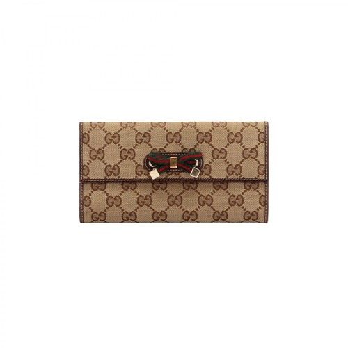 Gucci Vintage, Pre-owned Canvas Princy Continental Wallet Brązowy, female, 1501.00PLN