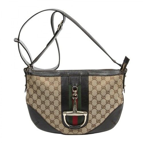 Gucci Vintage, Pre-owned Web Horsebit Tote Beżowy, female, 2334.00PLN