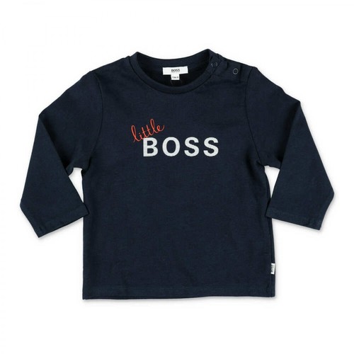 Hugo Boss, cotton jersey t-shirt Niebieski, male, 174.00PLN