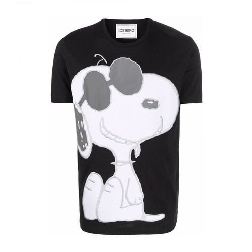 Iceberg, Snoopy Reflective T-shirt Czarny, male, 547.00PLN