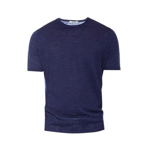 Kangra, T-shirt in lino Niebieski, male, 486.00PLN