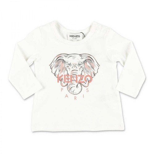 Kenzo, cotton jersey Elephant t-shirt Biały, female, 238.00PLN