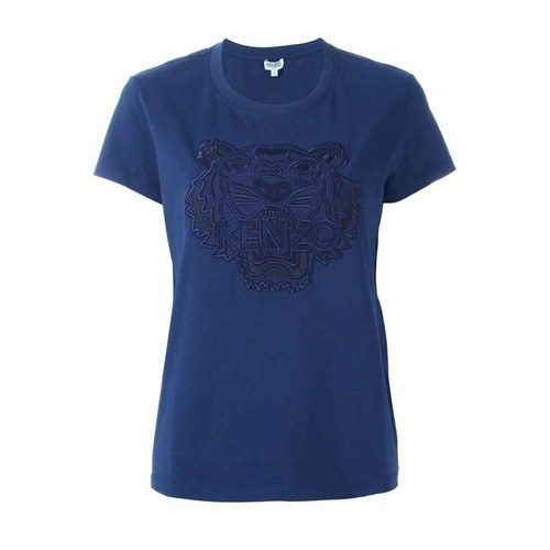 Kenzo, Koszula z logo haftowane tygrysa Niebieski, female, 371.00PLN