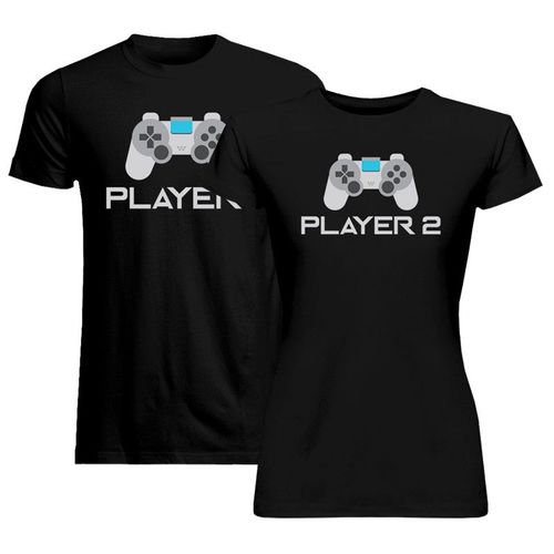 Komplet dla pary - Player 1 (męska) Player 2 (damska) wersja 2 - koszulki z nadrukiem 110.00PLN