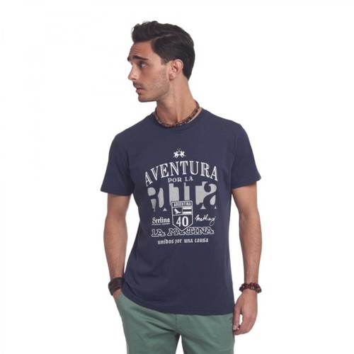 La Martina, T-shirt Aventura Niebieski, male, 249.65PLN