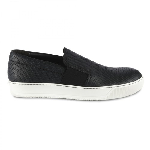 Lanvin, slip-on sneakers in perforated leather with side elastic bands Czarny, male, 1163.00PLN