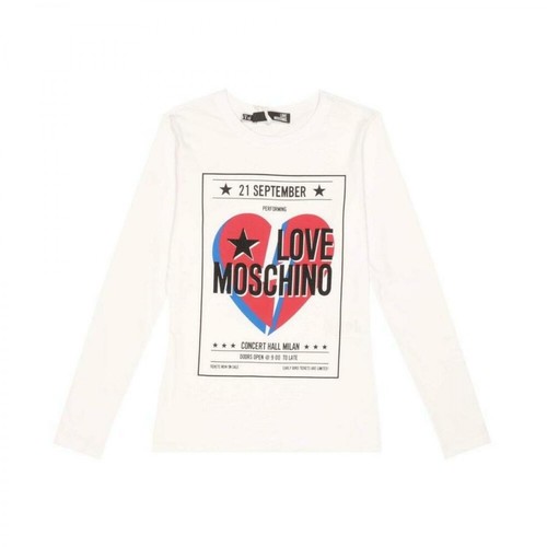 Love Moschino, E-a Love T-Shirt Biały, female, 397.00PLN