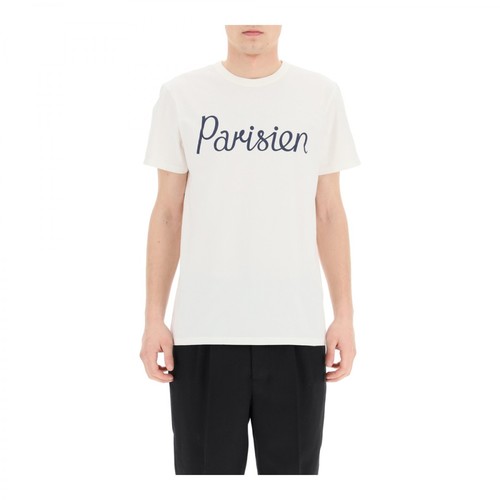 Maison Kitsuné, parisien print t-shirt Biały, male, 325.00PLN