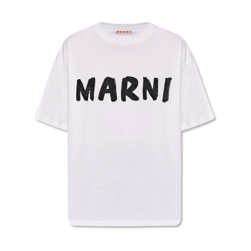 Marni, T-shirt with logo Biały, female, 1124.00PLN