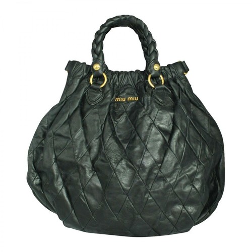 Miu Miu Pre-owned, Leather Quilted Tote - Condition Very Good Czarny, female, 3548.70PLN