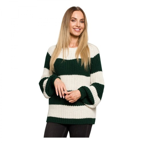 Moe, Sweter w pasy Zielony, female, 189.00PLN