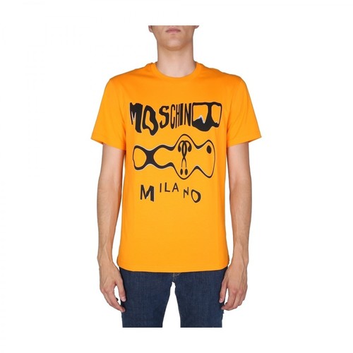 Moschino, Double Question Mark T-Shirt Pomarańczowy, male, 616.00PLN