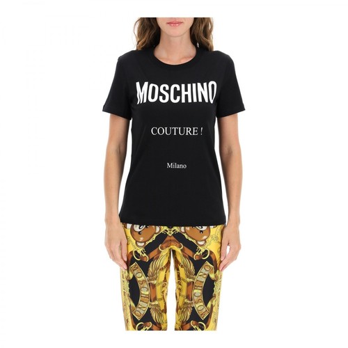 Moschino, print t-shirt Czarny, female, 602.00PLN