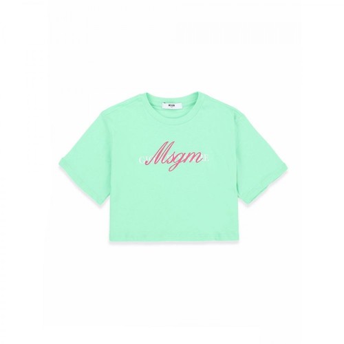 Msgm, Ms026836 T-shirt maniche corte Zielony, female, 320.00PLN