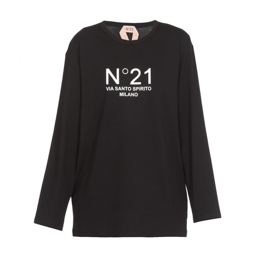 N21, N°21 T-shirt Black Czarny, female, 582.00PLN