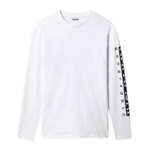 Napapijri, T-Shirt Manica Lunga Biały, male, 320.00PLN