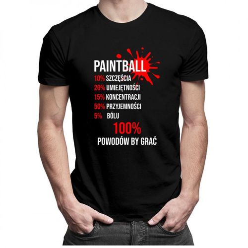 Paintball - 100 powodów żeby grać - męska koszulka z nadrukiem 69.00PLN