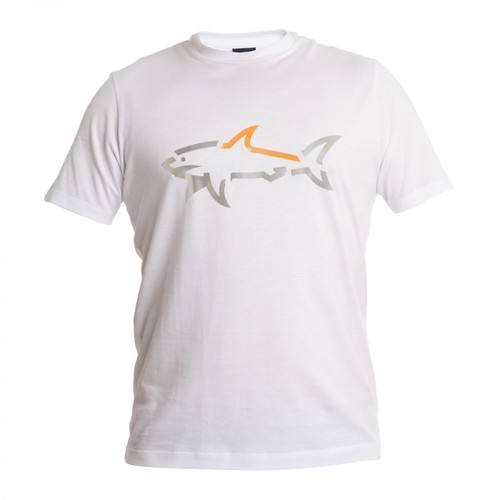 Paul & Shark, Organic Cotton T-Shirt Biały, male, 463.00PLN