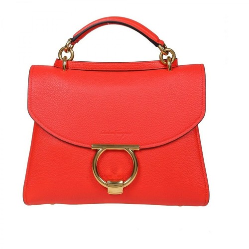 Salvatore Ferragamo, Margot leather bag Czerwony, female, 7251.00PLN