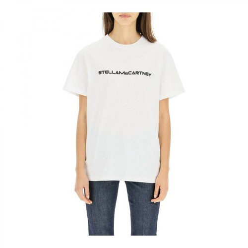 Stella McCartney, T-shirt with graphic logo Biały, female, 1019.00PLN