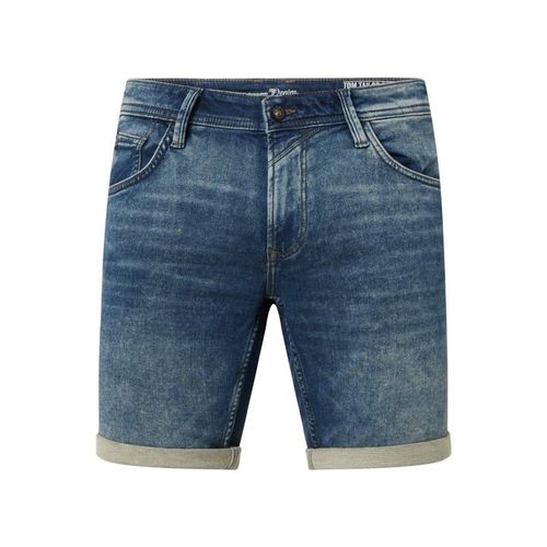 Szorty jeansowe o kroju slim fit z dzianiny dresowej stylizowanej na denim 129.99PLN