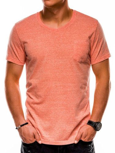 T-shirt męski bez nadruku S1045 - pomarańczowy 9.99PLN