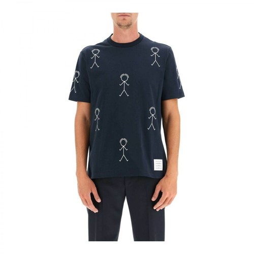 Thom Browne, t-shirt Niebieski, male, 2873.00PLN