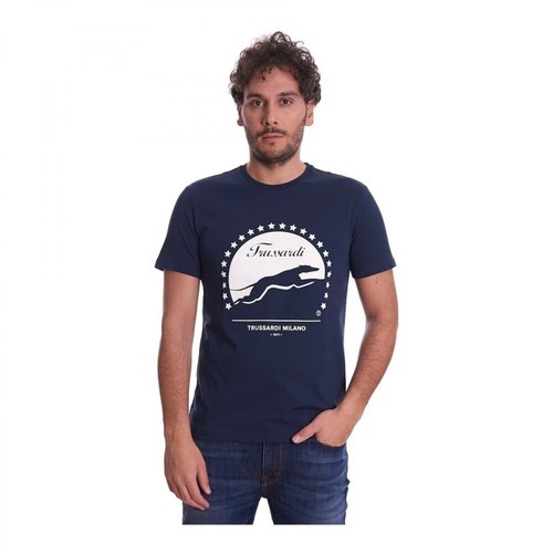 Trussardi, T-Shirt Niebieski, male, 251.00PLN