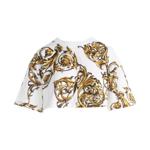 Versace Jeans Couture, Cropped oversize T-shirt Biały, female, 817.00PLN