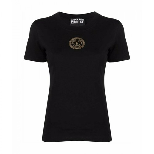 Versace Jeans Couture, Logo-printed T-shirt Czarny, female, 288.00PLN