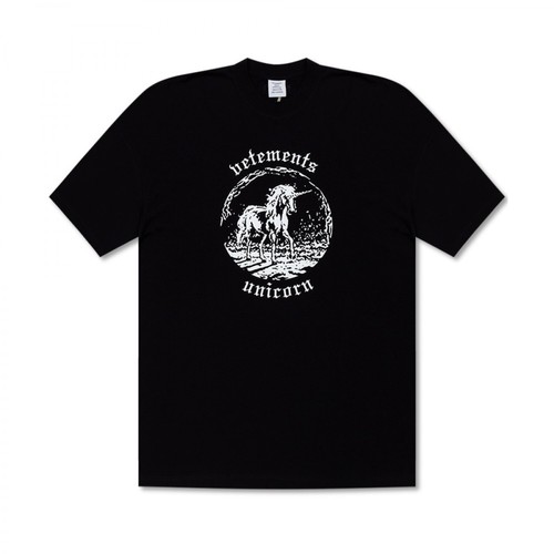 Vetements, Oversize T-shirt Czarny, male, 2007.00PLN