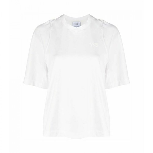 Y-3, Boxy White T-Shirt Biały, female, 365.00PLN