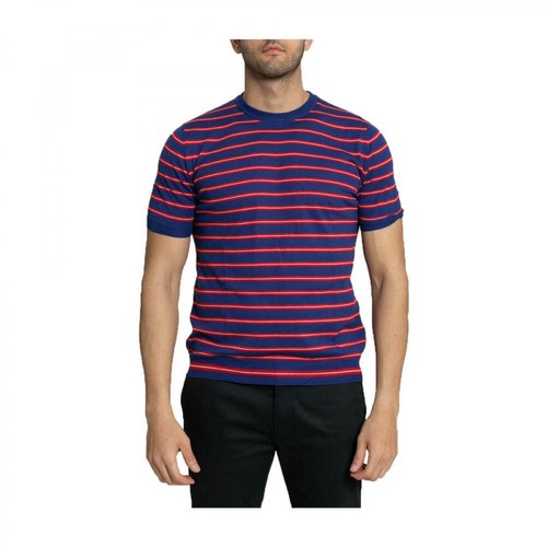 +39 Masq, Basic Striped T-Shirt Niebieski, male, 730.00PLN