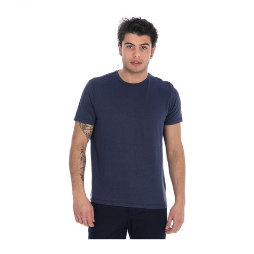 Altea, Linen t-shirt Niebieski, male, 507.20PLN