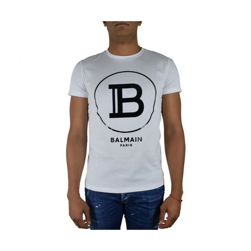 Balmain, Logo T-shirt Biały, male, 1107.00PLN
