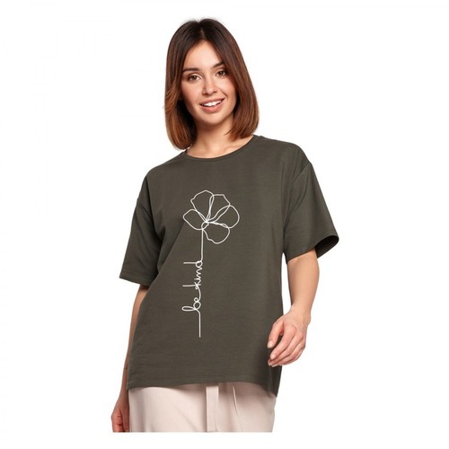 BE, T-shirt z sitodrukiem Zielony, female, 155.00PLN