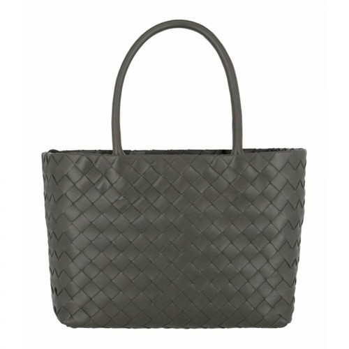Bottega Veneta, Small Intrecciato Leather Bag Szary, female, 12947.65PLN