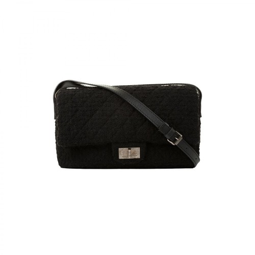 Chanel Vintage, Pre-owned Leather Strap Crossbody Bag Czarny, female, 15545.79PLN