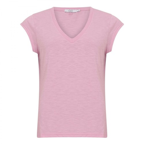 Coster Copenhagen, Heart Basic V-neck T-Shirt Różowy, female, 183.00PLN