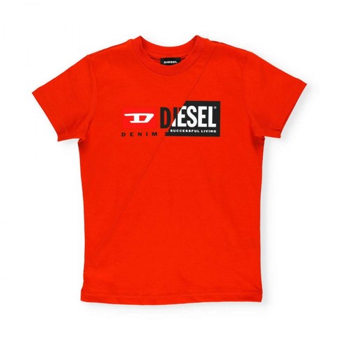 Diesel, T-shirt Pomarańczowy, male, 164.00PLN